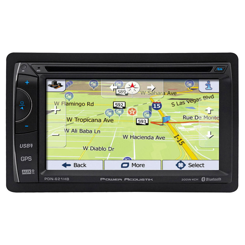 Power Acoustik PDN621HB 6.2-Inch Double DIN AM/FM/CD/DVD/USB Bluetooth Navigation Receiver