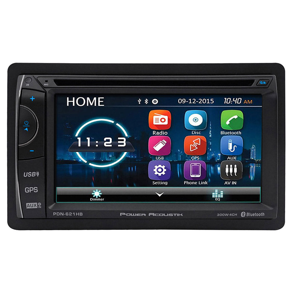 Power Acoustik PDN621HB 6.2-Inch Double DIN AM/FM/CD/DVD/USB Bluetooth Navigation Receiver