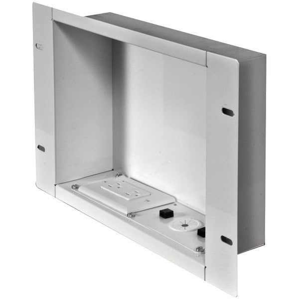 Peerless-av Iba2ac-w In-wall Accessory Box With 125-volt Duplex Power Receptacle, Iba2ac-w