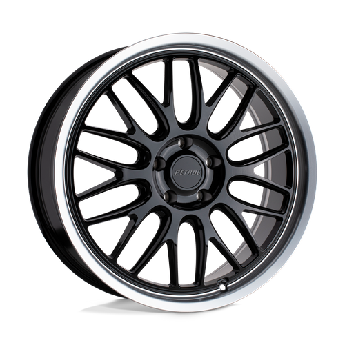 Petrol P4C 16x7 Gloss Black Machined Lip Wheel, 4x100 Bolt Pattern, +40 Offset