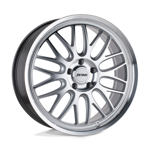 Petrol P4C 18x8 Silver Machined Face Wheel, 5x112 Bolt Pattern, +40 Offset