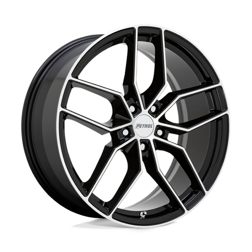 Petrol P5C 18x8 Gloss Black Machined Face Wheel, 5x115 Bolt Pattern, +40 Offset