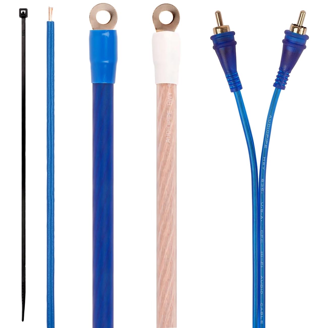 Audiopipe PKV3000CPR 0 Gauge Copper Amplifier Wiring Kit for 3000 Watts