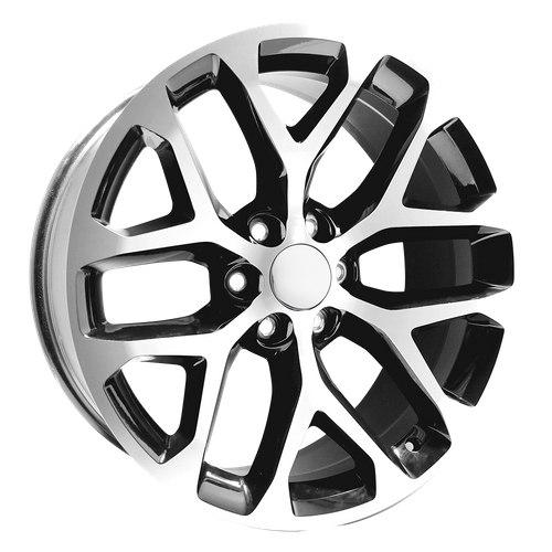 Performance Replicas PR177 26-Inch Gloss Black Machined Face Wheel, 6x5.5 Bolt Pattern, +24 Offset