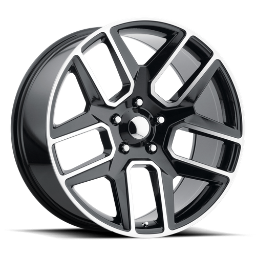 Performance Replicas PR192 20-Inch Gloss Black Machined Wheel, 6x5.5 Bolt Pattern, 19mm Offset