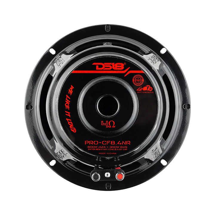 DS18 PRO 8-Inch MidBass Loudspeaker with Water-Resistant Carbon Fiber Cone - 4 Ohm, Neodymium Magnet