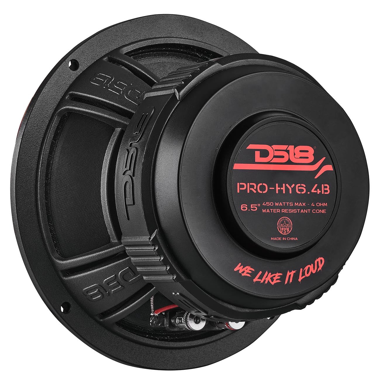 DS18 PRO 6.5-inch Hybrid Midrange Loudspeaker with Built-in Driver - 4 Ohm