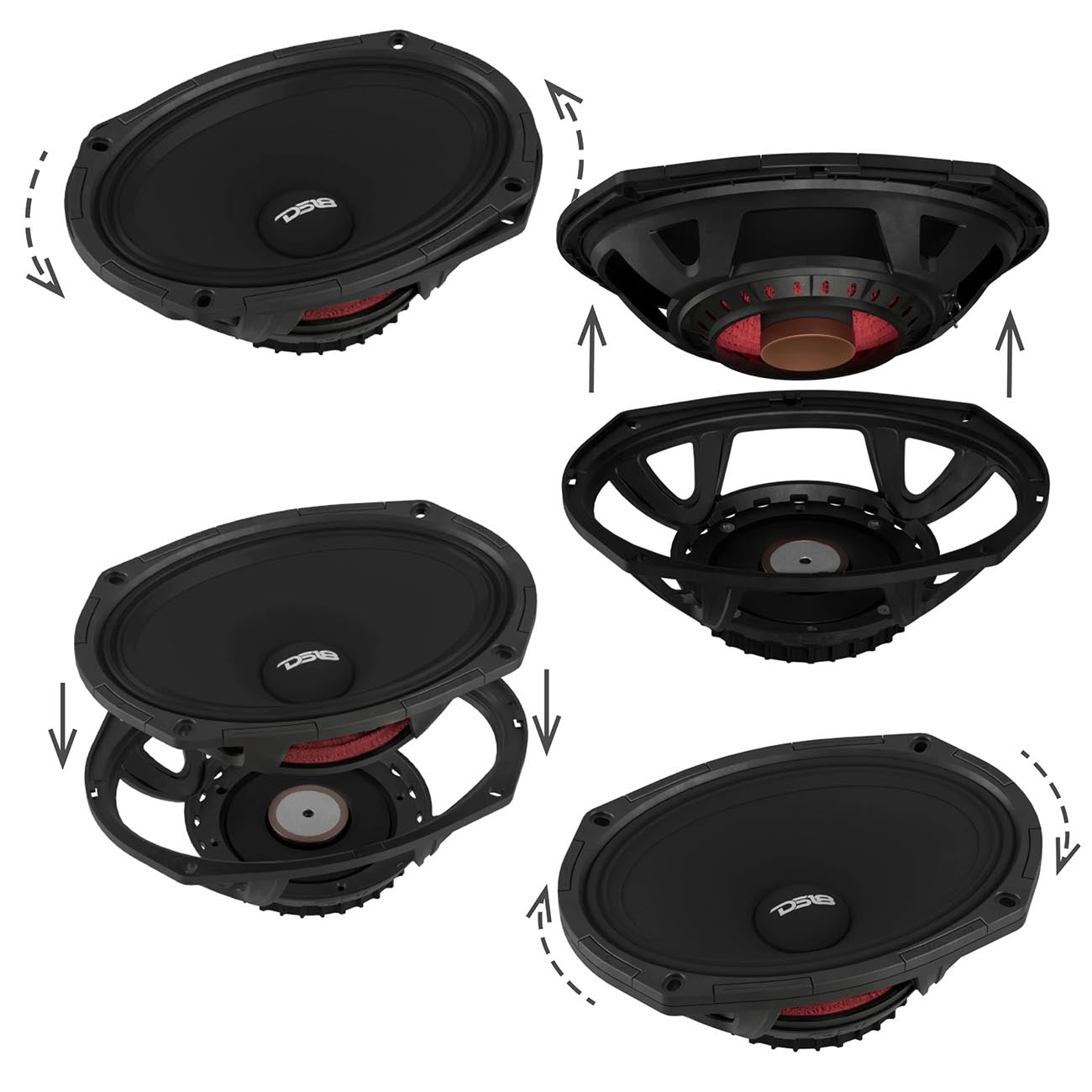 DS18 Project 360694NEO 6x9 Inch Neodymium Mid-High Loudspeaker with Rotating Recone Design