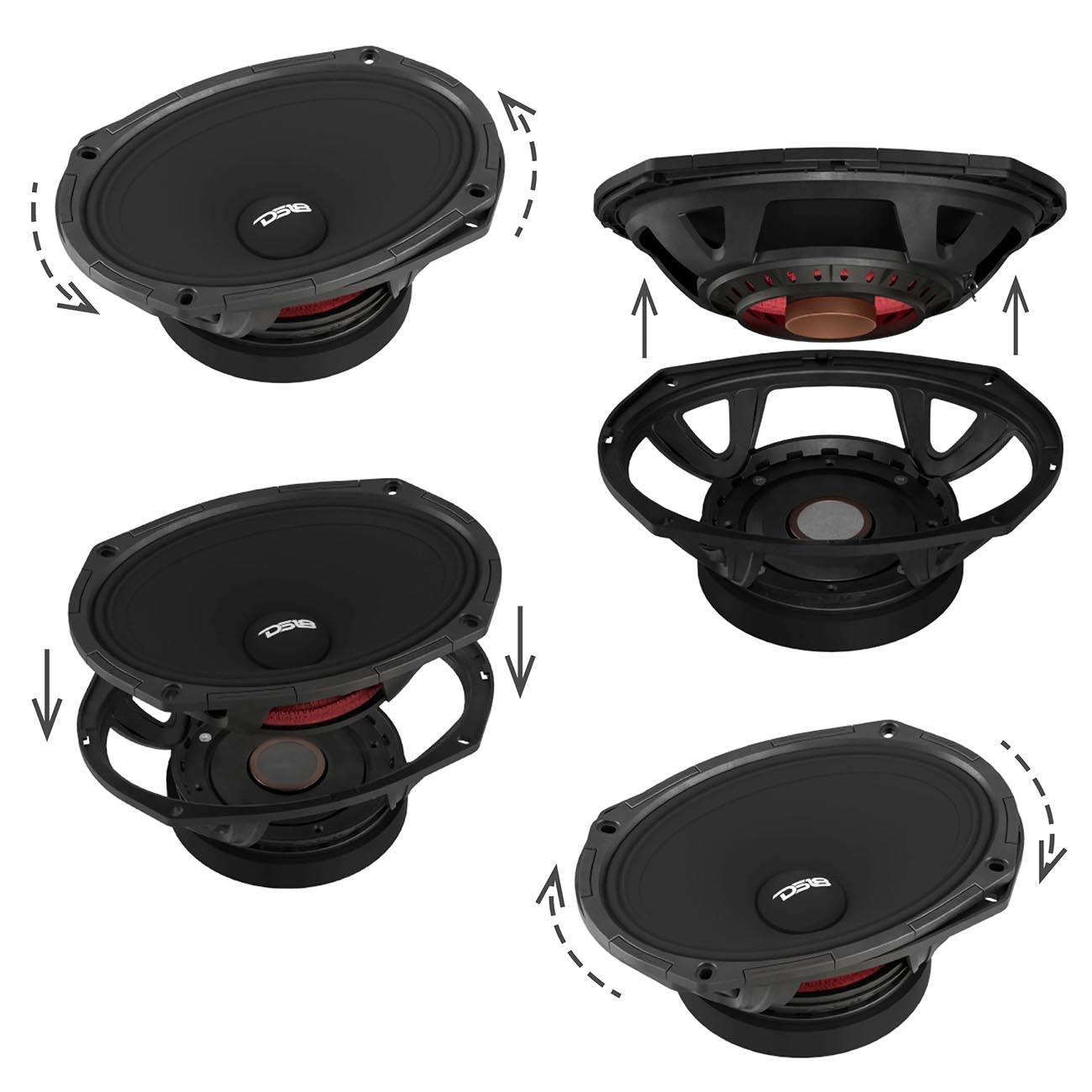 DS18 6x9 inch Mid-High Loudspeaker (Model PROJECT360694) – 300W RMS, 600W Max, 4-Ohm Rotating Recone Design