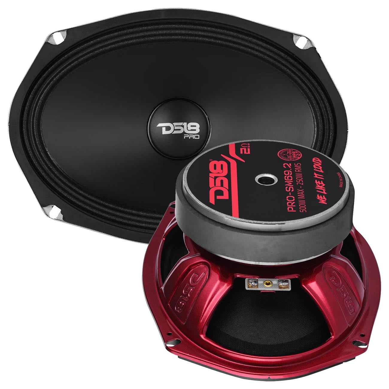 DS18 PROSM692 6x9 Inch Water-Resistant Midrange Speaker with 250W RMS Power Handling