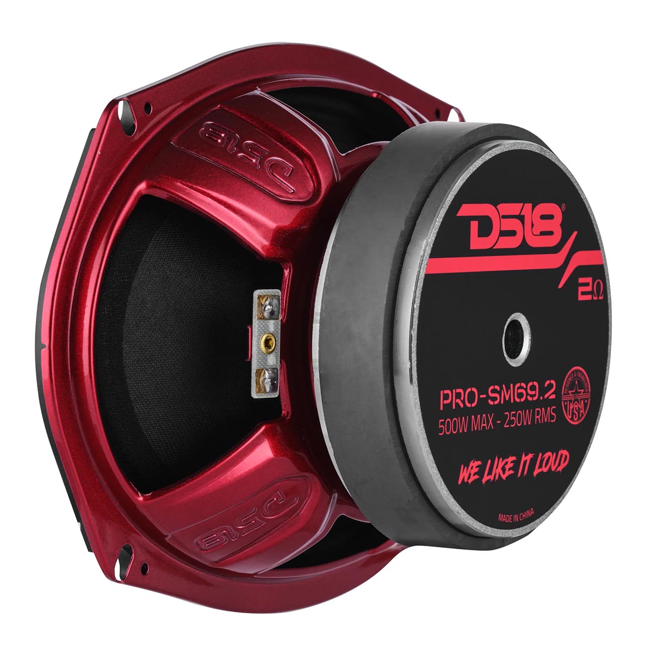 DS18 PROSM692 6x9 Inch Water-Resistant Midrange Speaker with 250W RMS Power Handling