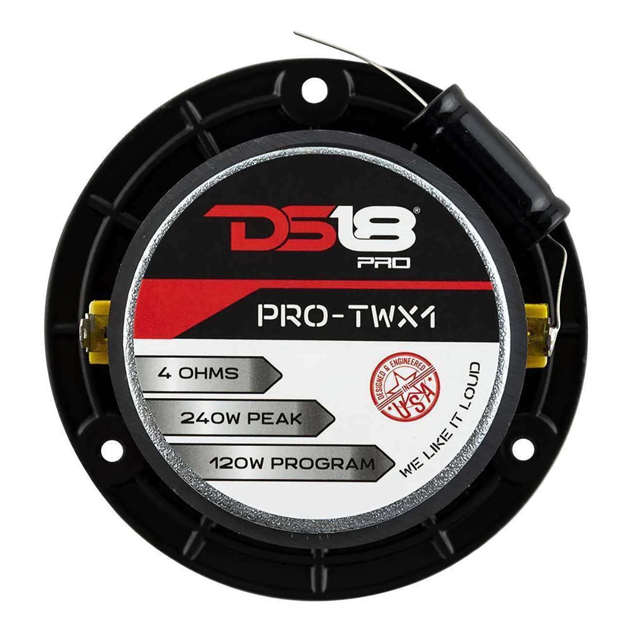 DS18 PROTWX1 3.8-inch Super Bullet Tweeter - Silver and Black (Pair)