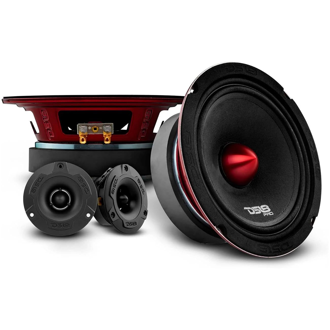 DS18 Package Pair: PROX64BM and PROTWX1BK - Marine-Grade Waterproof Speakers and Tweeters