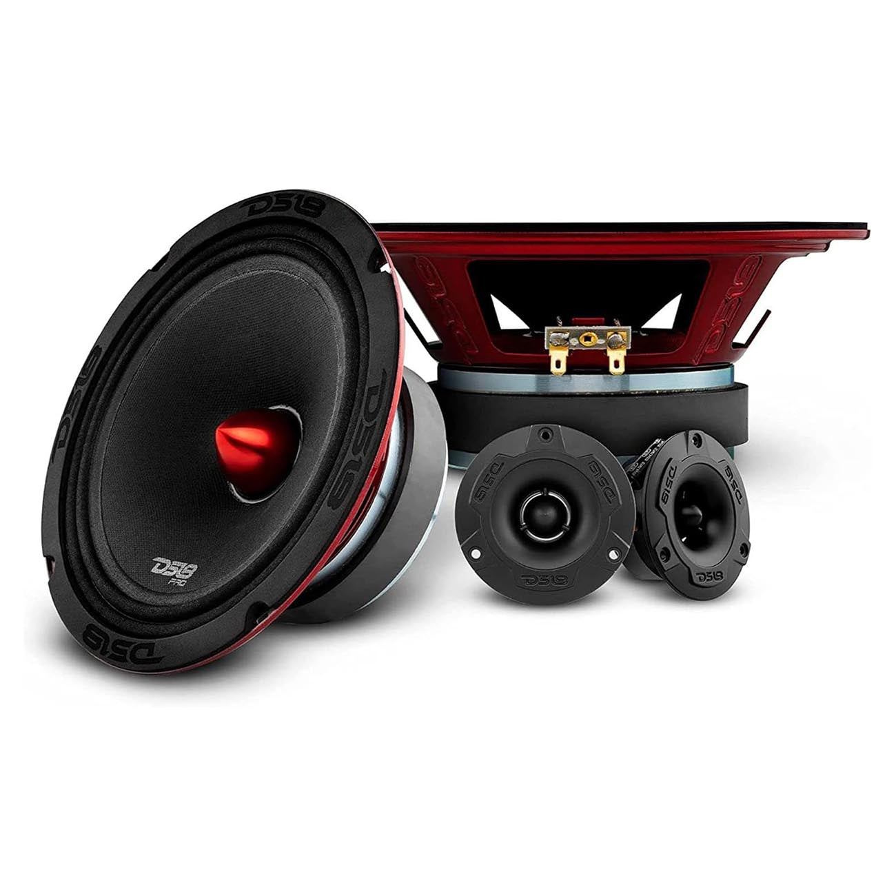 DS18 Package Pair: PROX64BM and PROTWX1BK - Marine-Grade Waterproof Speakers and Tweeters