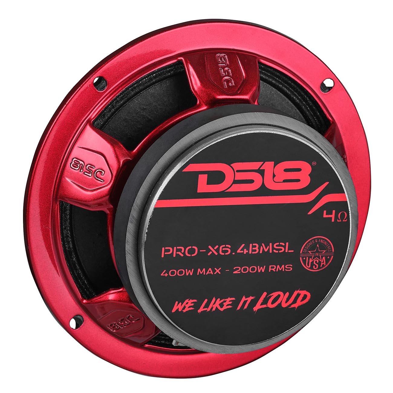 DS18 PROX64BMSLIM 6.5-Inch Shallow Mount Midrange Bullet Speaker - 200W RMS, 400W Max, 4 Ohm