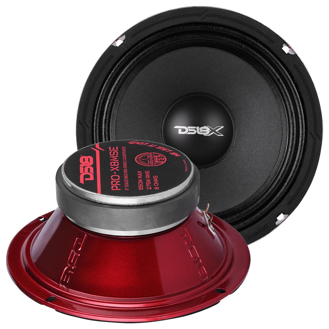 DS18 PROX8MSE 8-Inch Sealed Basket Midrange Speaker - 275W RMS, 550W Max, 8 Ohm