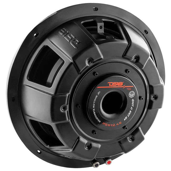 DS18 PS124S Shallow Water Resistant 12-Inch Subwoofer - 1200 Watts, SVC 4 Ohm
