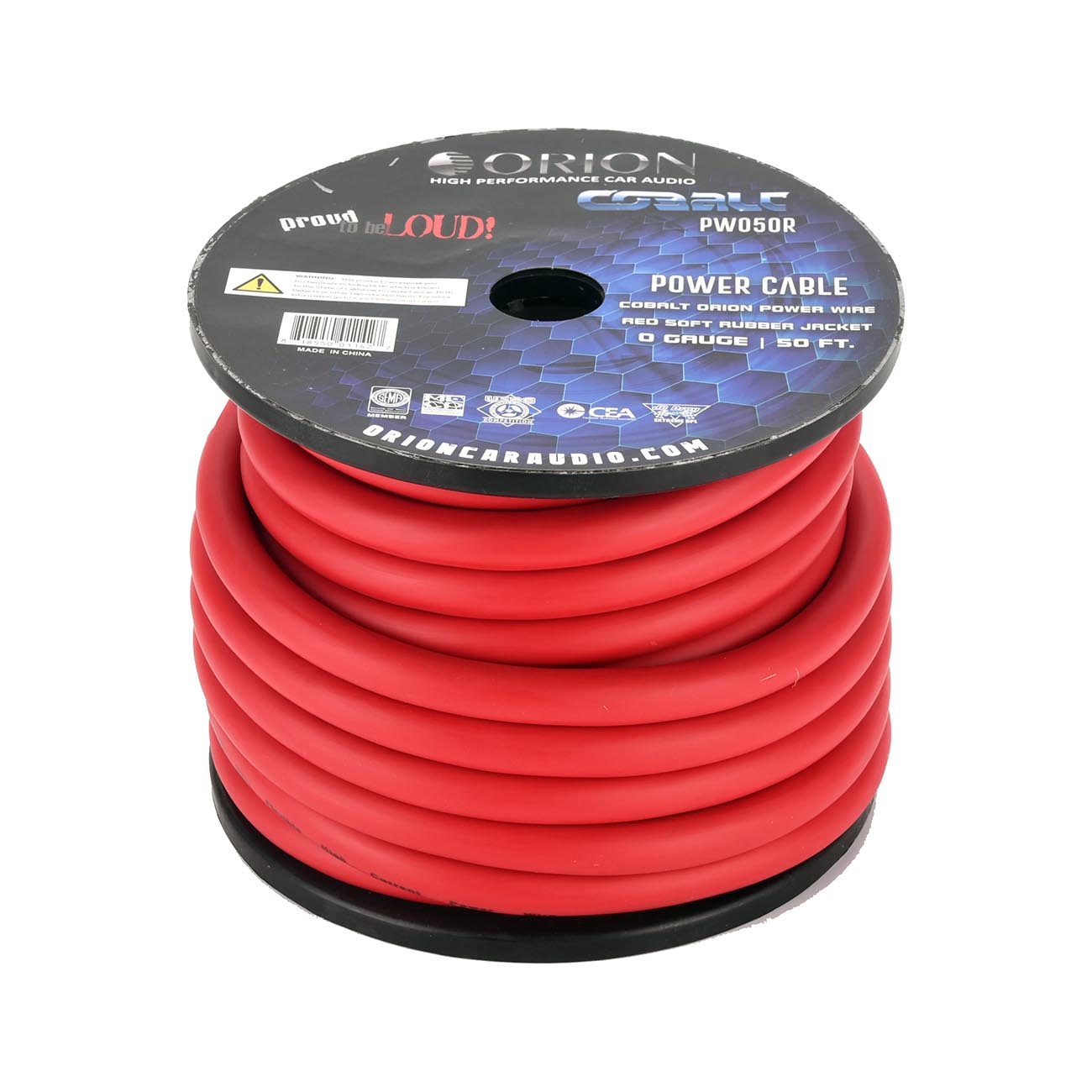 Orion Cobalt 0 Gauge CCA Wire - Red Jacket, 50ft Roll - View 3