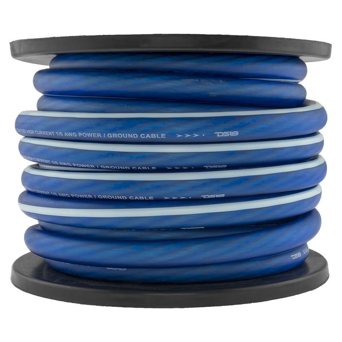 DS18 Ultra Flex CCA Power Wire 1/0 Gauge 50 Foot - Blue by DS18