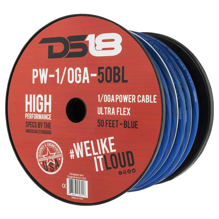 DS18 Ultra Flex CCA Power Wire 1/0 Gauge 50 Foot - Blue by DS18