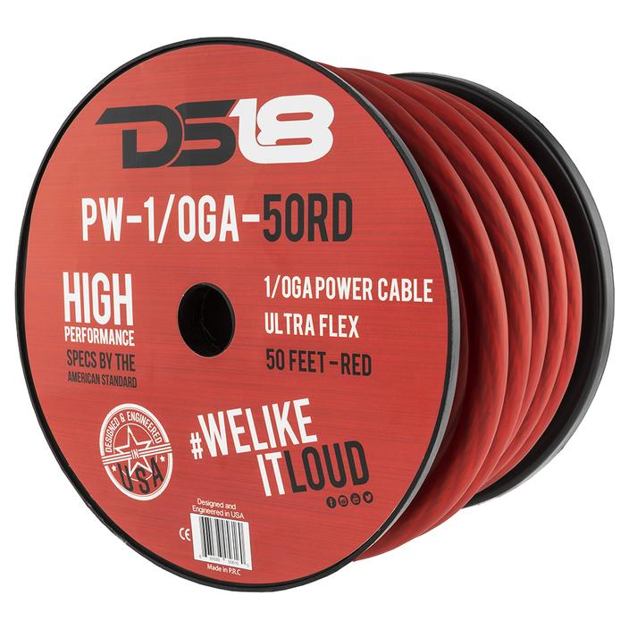 DS18 Ultra Flex CCA Power Wire 1/0 Gauge 50 Foot - Red