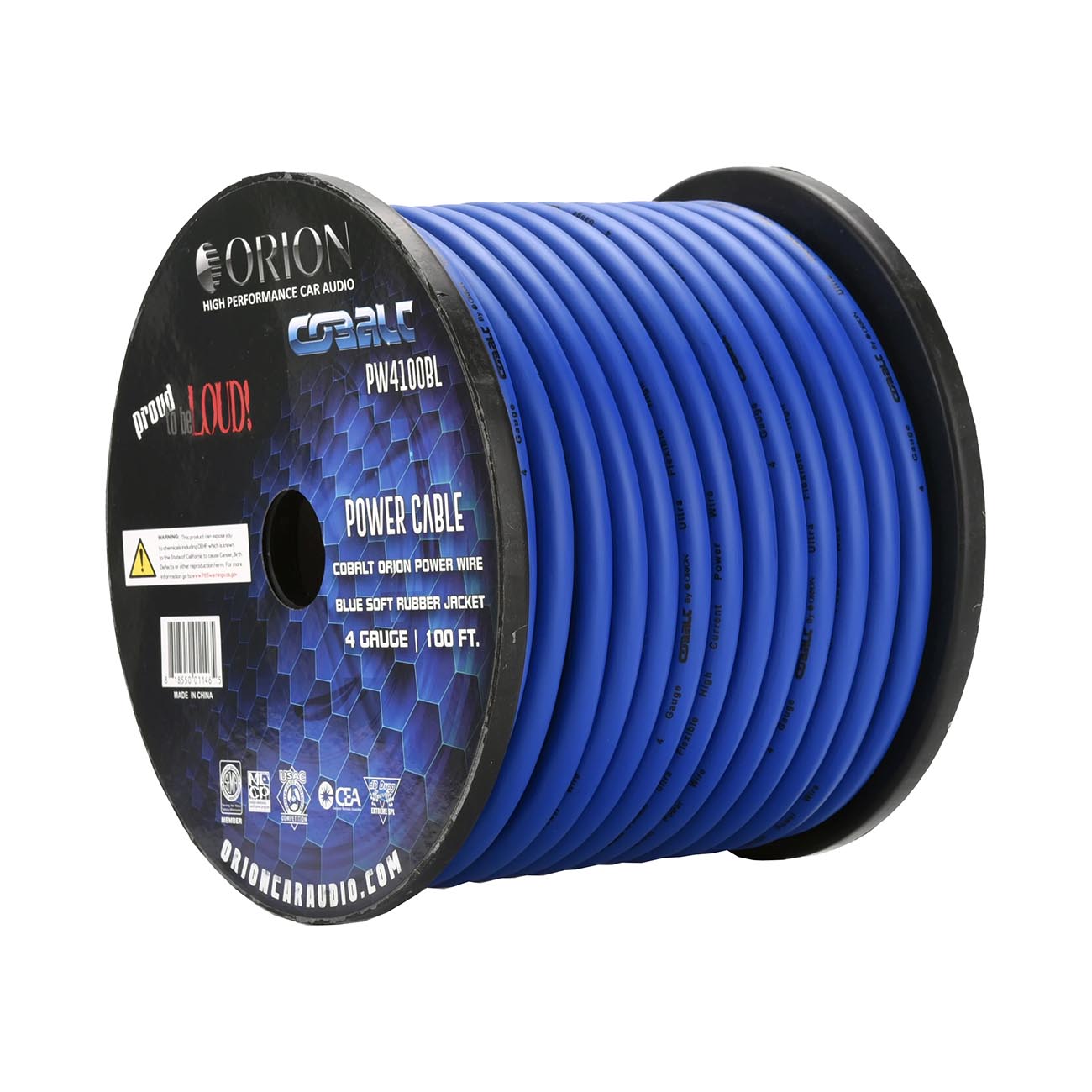 Orion Cobalt 4 Gauge CCA Wire - Blue Jacket, 100ft Roll - View 1