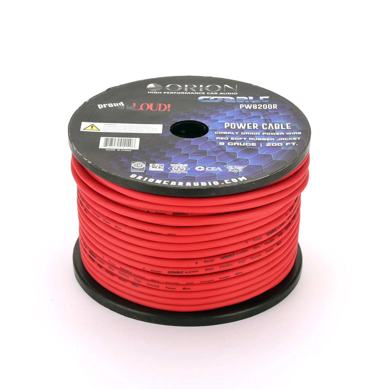 Orion PW8200R Cobalt 8 Gauge 100% CCA Wire with Red Jacket - 200ft Roll - View 2