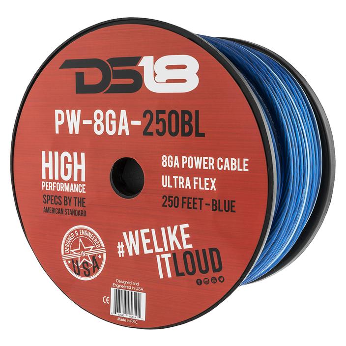 DS18 Ultra Flex CCA Power Wire 8 Gauge 250 Foot - Blue