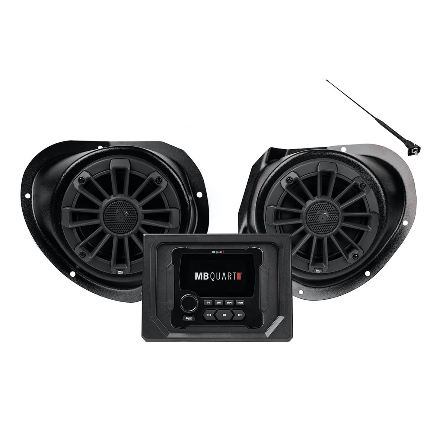 MB Quart MBQG-STG2-RAD-1 - Dash Mount Radio + 2-Speaker Tuned Audio