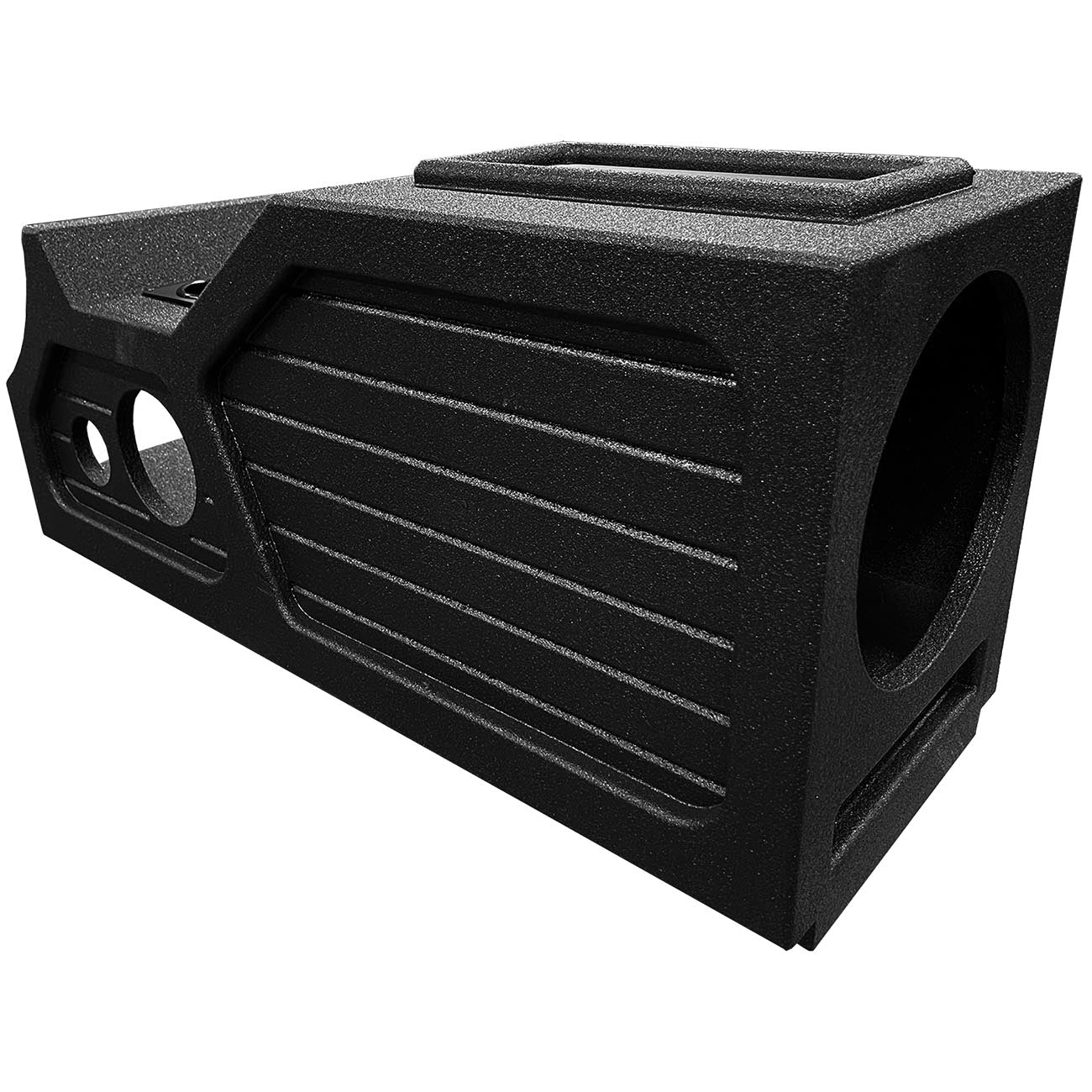 QPower QBOMB ?07 - ?13 GMC/Chevy Crew Cab Center Console Vented Woofer Enclosure - View 1