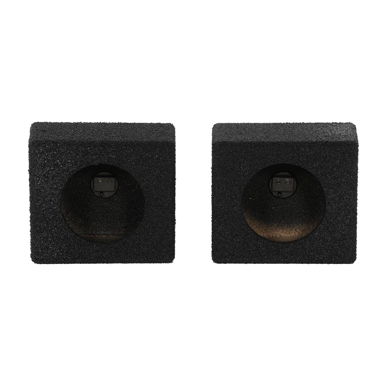 Qpower Empty 6.5-Inch Square Speaker Enclosure Pair QBomb with Spray-On Black Bedliner Coating