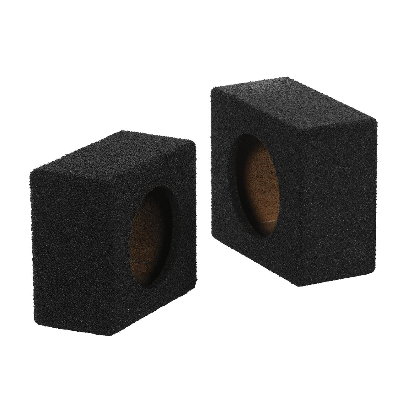 Qpower Empty 6.5-Inch Square Speaker Enclosure Pair QBomb with Spray-On Black Bedliner Coating