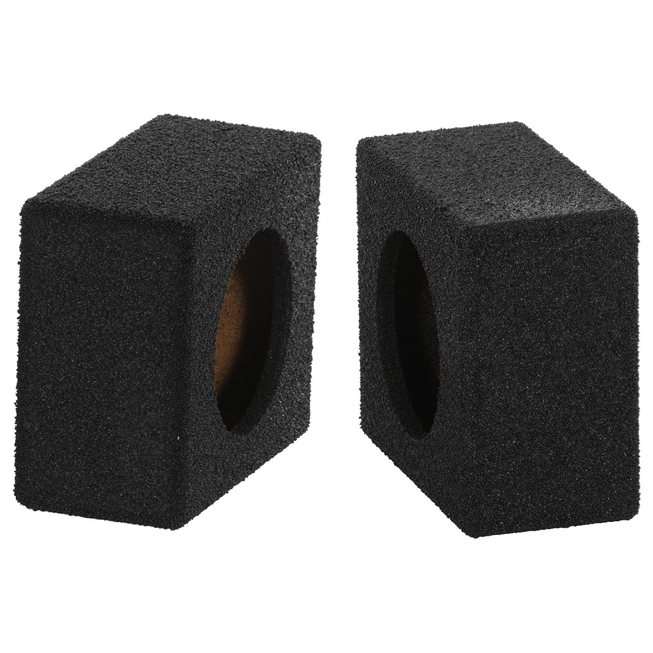 Qpower Empty 6.5-Inch Square Speaker Enclosure Pair QBomb with Spray-On Black Bedliner Coating