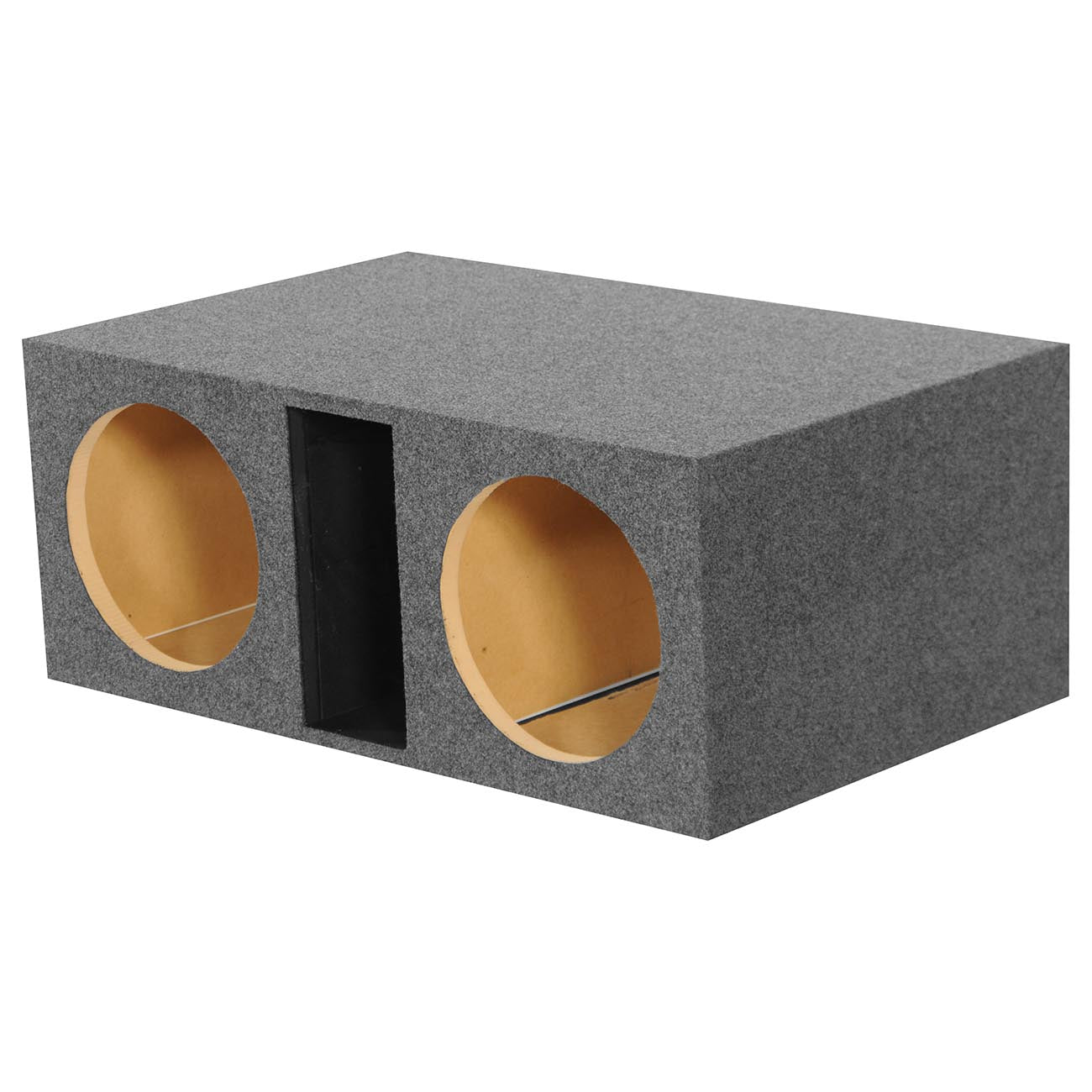 QPower Dual 12-Inch Large Slot-Ported Heavy-Duty Empty Woofer Box (Model QHD212V - View 1