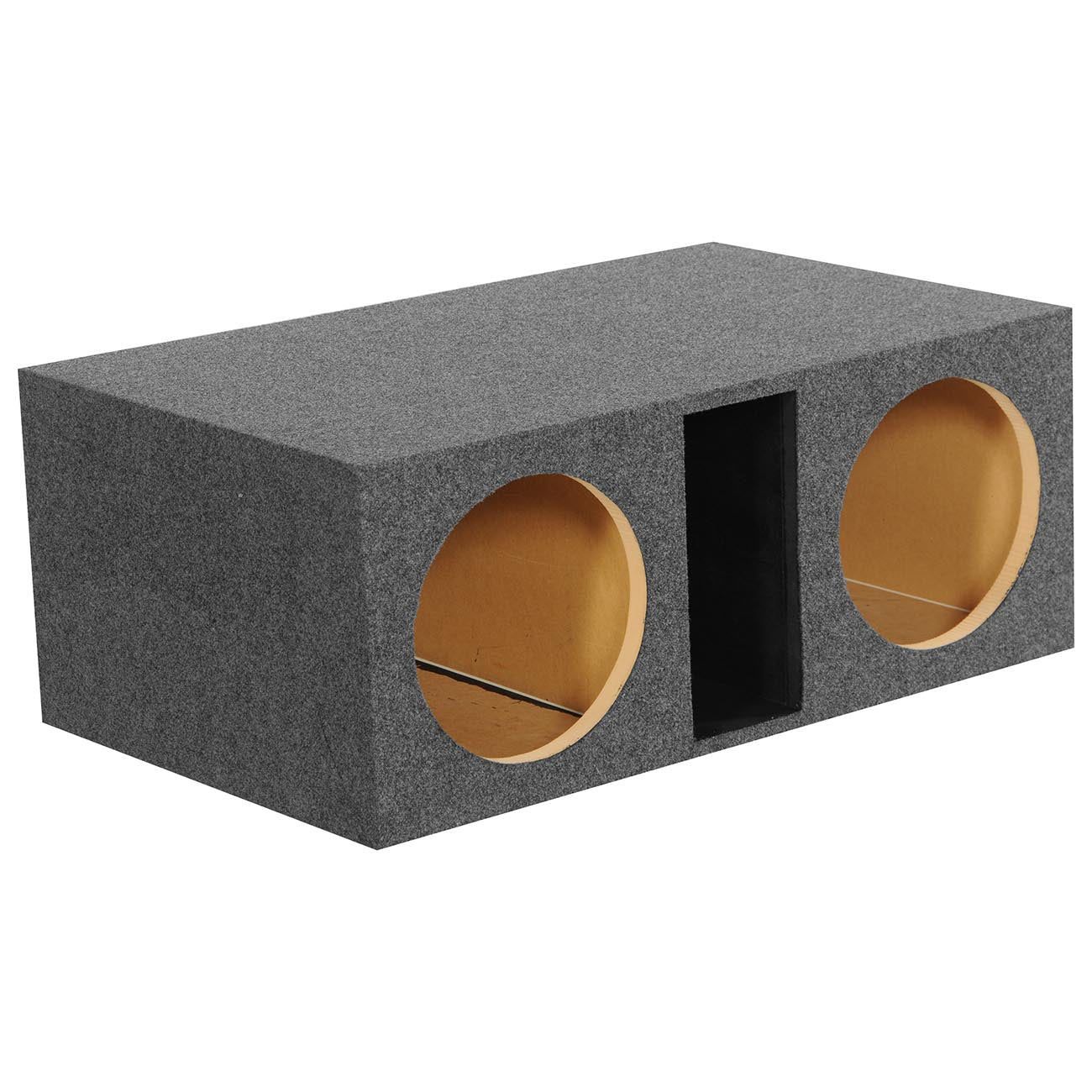 QPower Dual 12-Inch Large Slot-Ported Heavy-Duty Empty Woofer Box (Model QHD212V - View 2