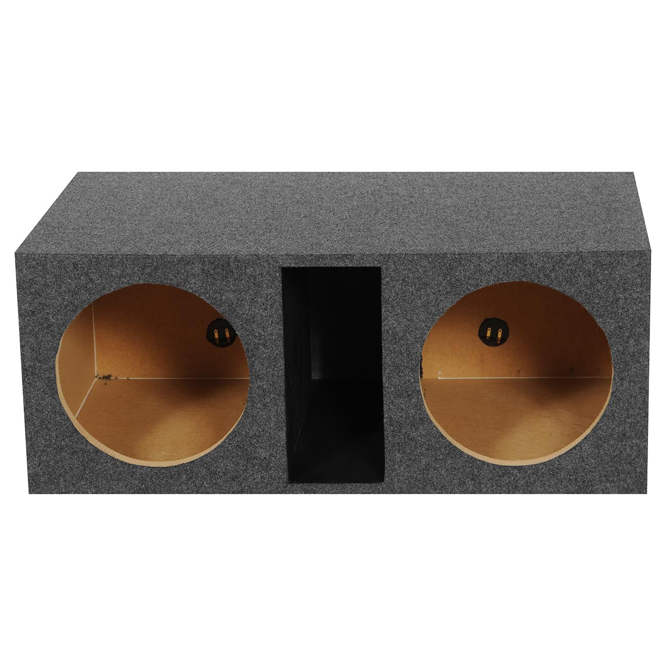 QPower Dual 12-Inch Large Slot-Ported Heavy-Duty Empty Woofer Box (Model QHD212V - View 3