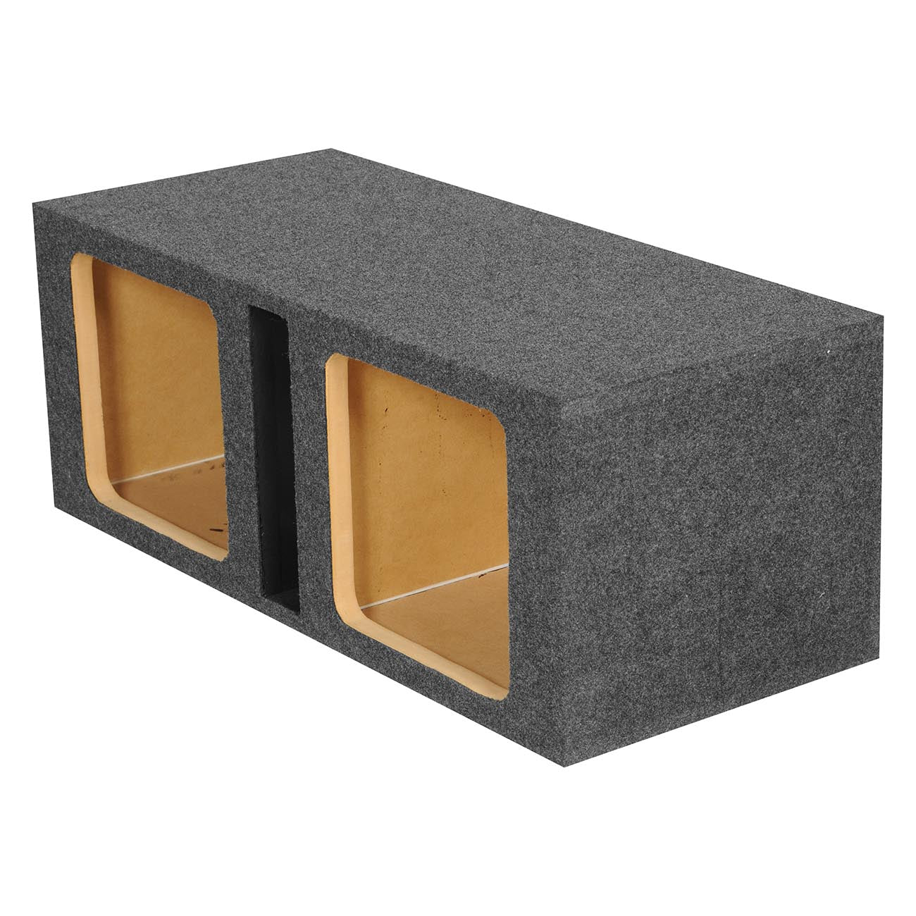 Qpower QHD212VSQ Dual 12-Inch Vented MDF Bass Box with Square Design