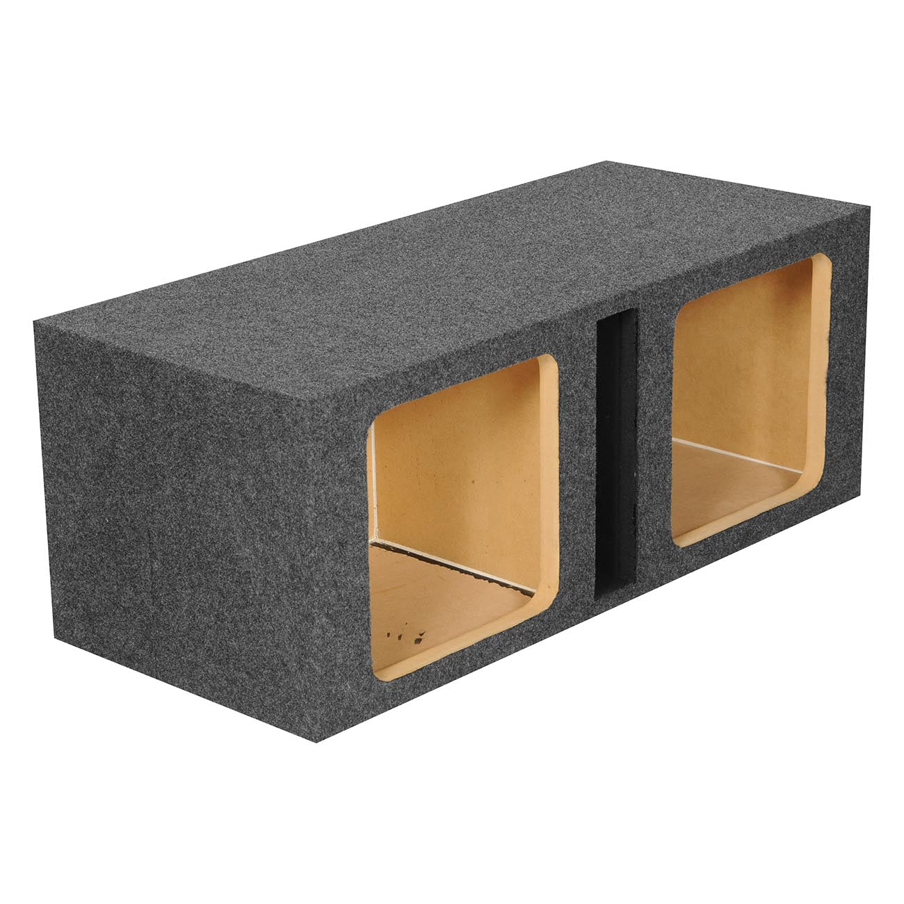 Qpower QHD212VSQ Dual 12-Inch Vented MDF Bass Box with Square Design