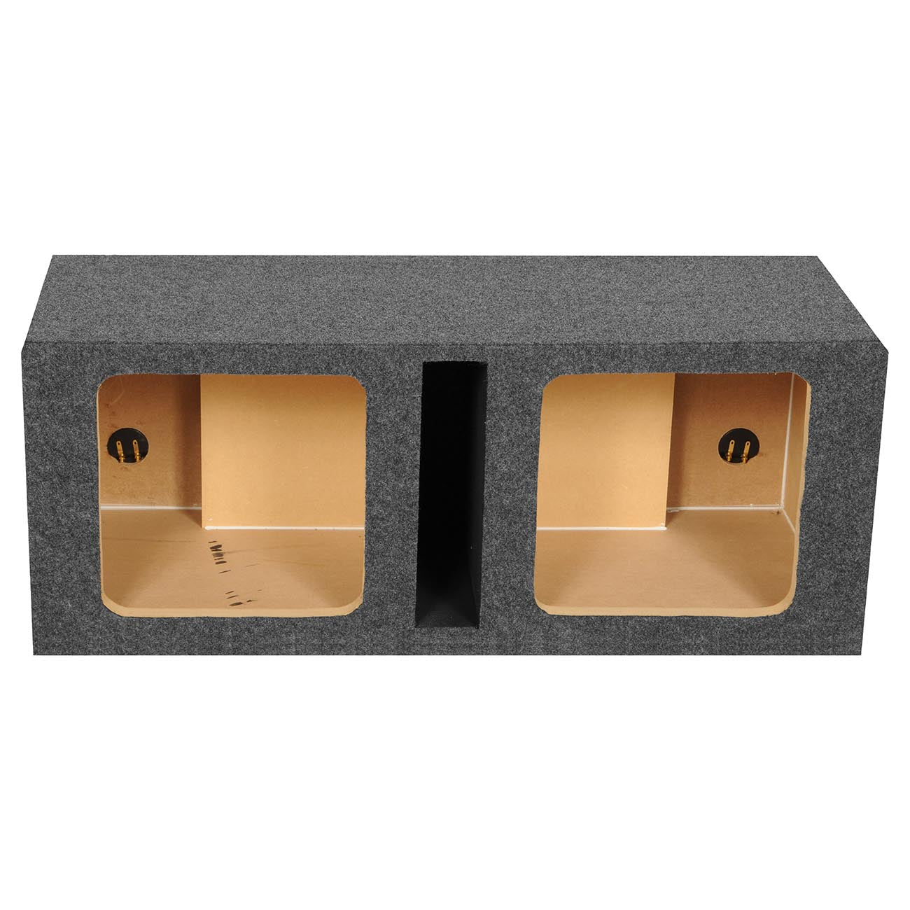 Qpower QHD212VSQ Dual 12-Inch Vented MDF Bass Box with Square Design