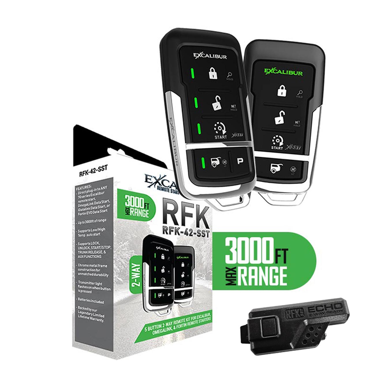 Excalibur Alarms RFK42SST MultiPurpose Remote Kit with 2-Way 5-Button Communication and 3000+ Feet Range