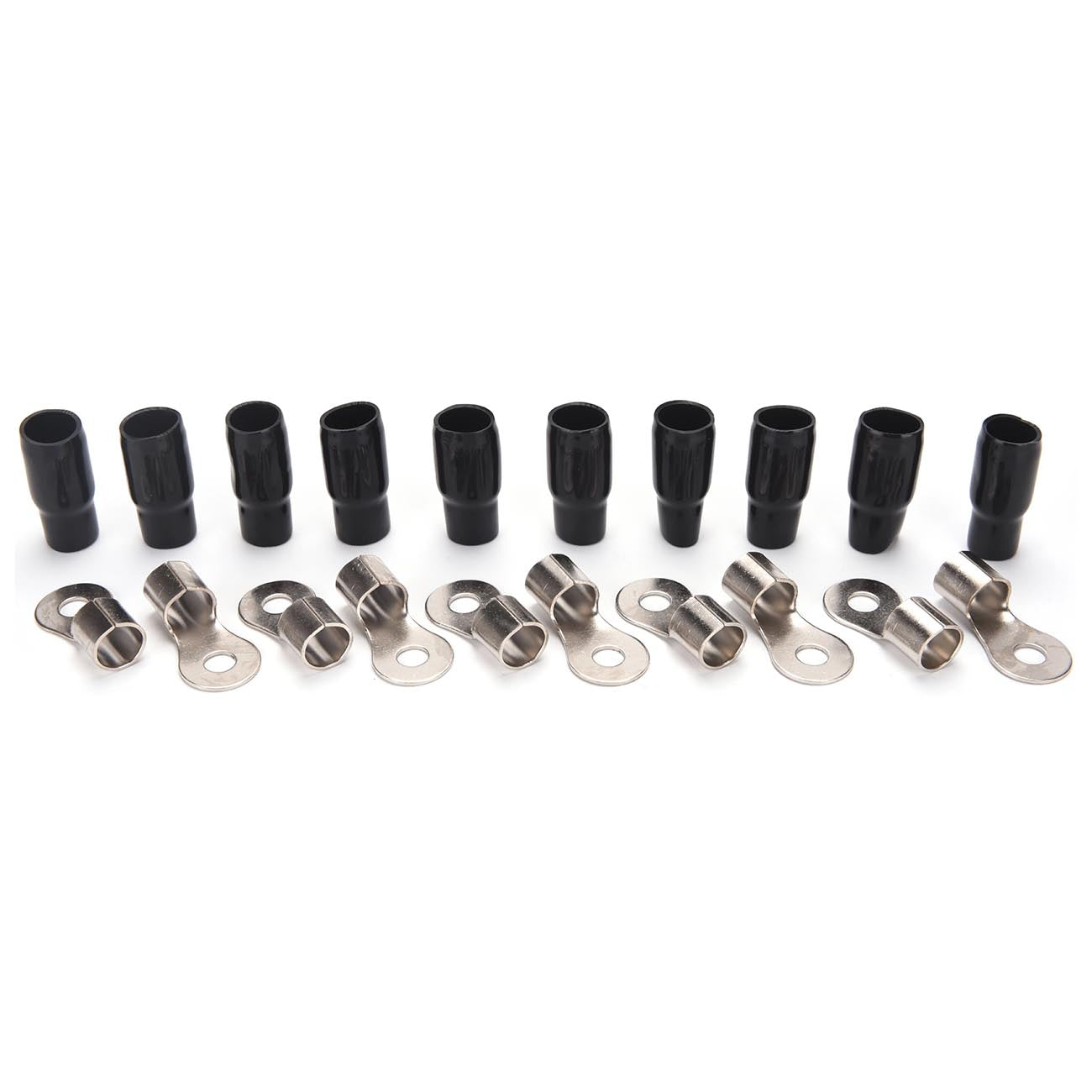 Orion Ring Terminal for 1/0 Gauge Wire, 5/16 Inch Hole, Nickel Finish - Black Ja - View 1