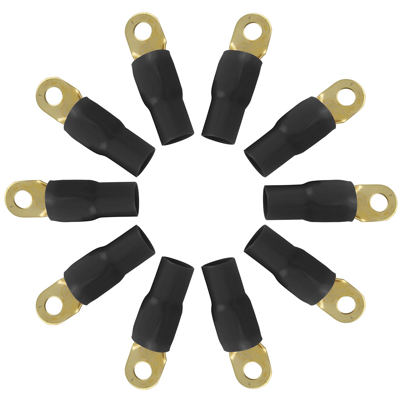 Xscorpion Ring Terminal 1/0 Gauge - Black, Pack of 10