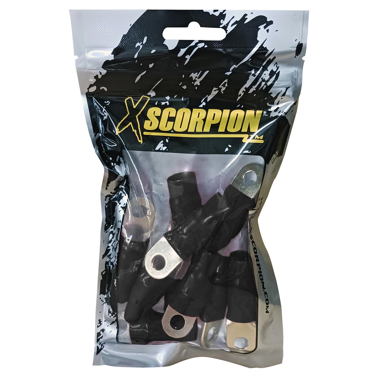 Xscorpion Ring Terminal 1/0 Gauge - Black, Pack of 10