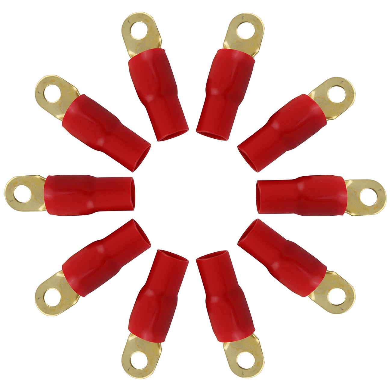 XScorpion Ring Terminal 1/0 Gauge - Red, Pack of 10
