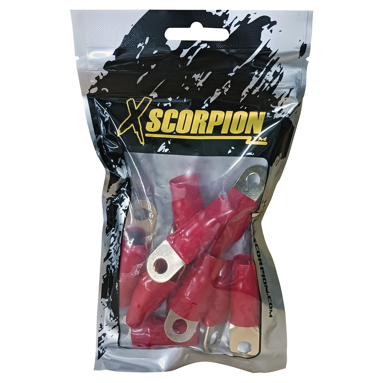 XScorpion Ring Terminal 1/0 Gauge - Red, Pack of 10