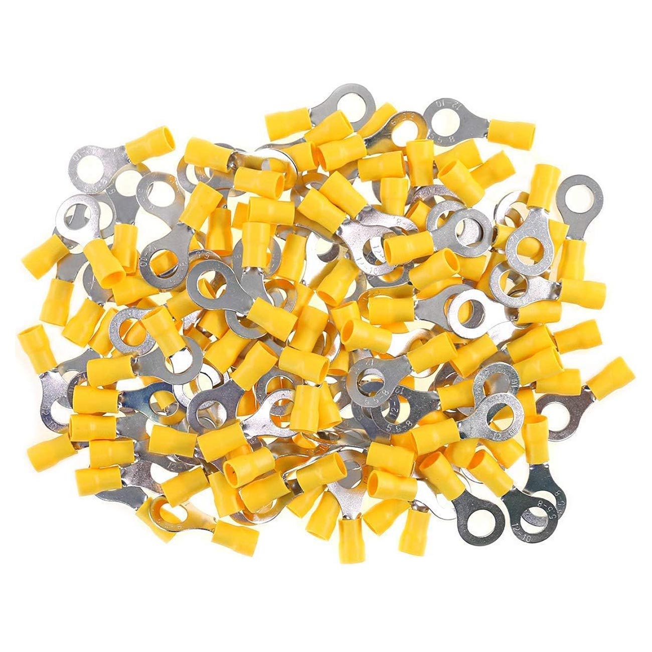 XScorpion Ring Terminal 12/10 Gauge #10 - Yellow - Pack of 100