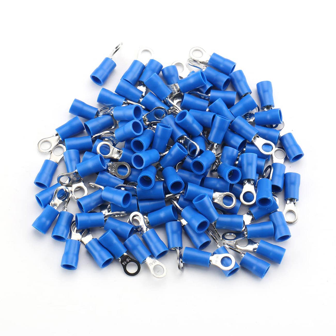 Xscorpion Ring Terminal 14/16 Gauge #8 Blue - Pack of 100