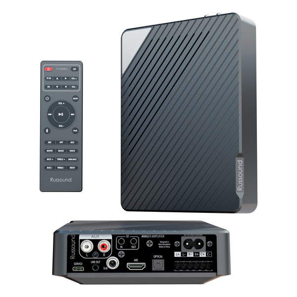Russound 2800-853975 200-watt 3.1-channel Low-profile Mini A/v Amplifier With Bluetooth, Hdmi Arc, And Learning Remote For Use With Tvs, Ava Series Ava3.1