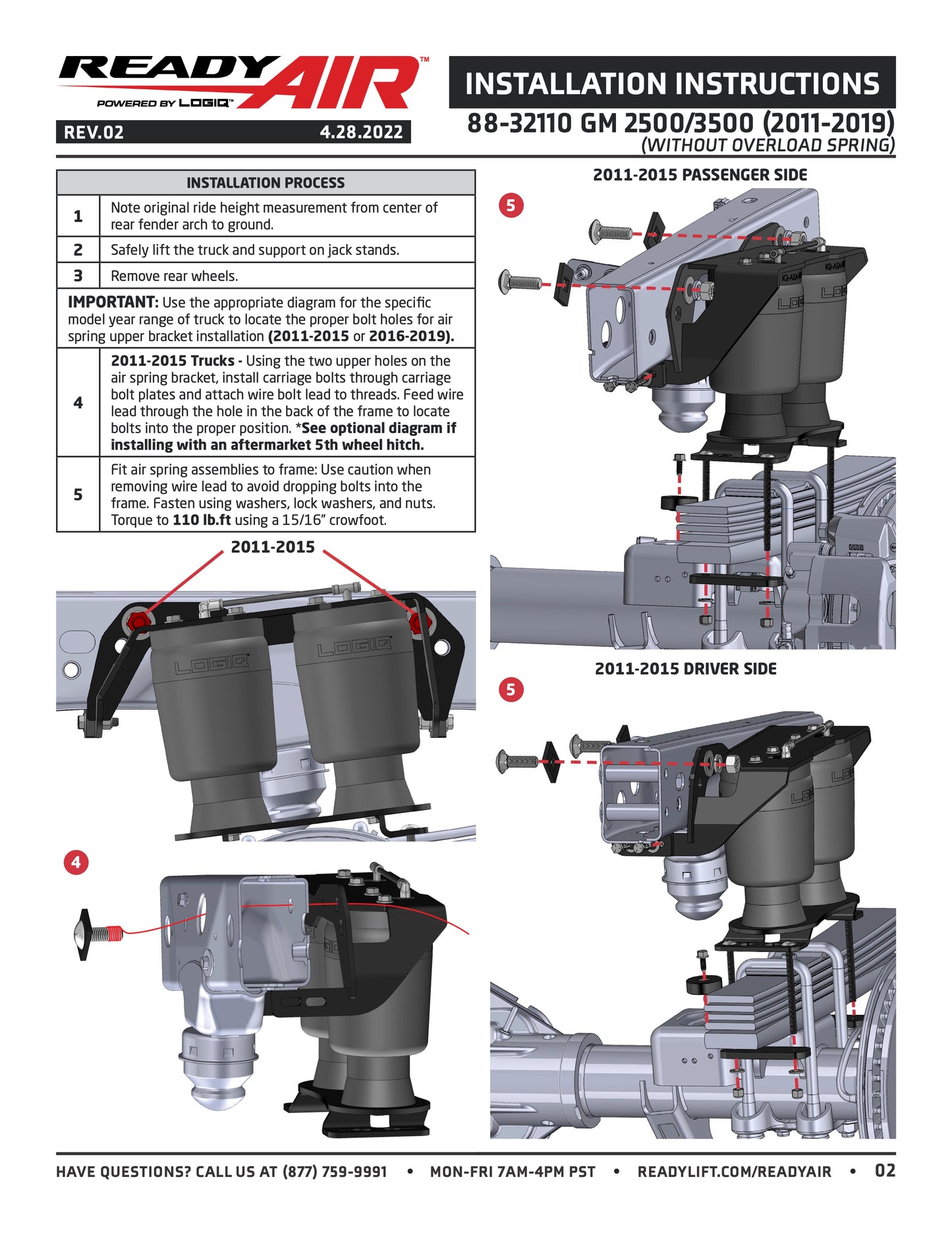 Ready Air - GM 2500 11-19 LOAD LEV (NO/OL) - 88-32110