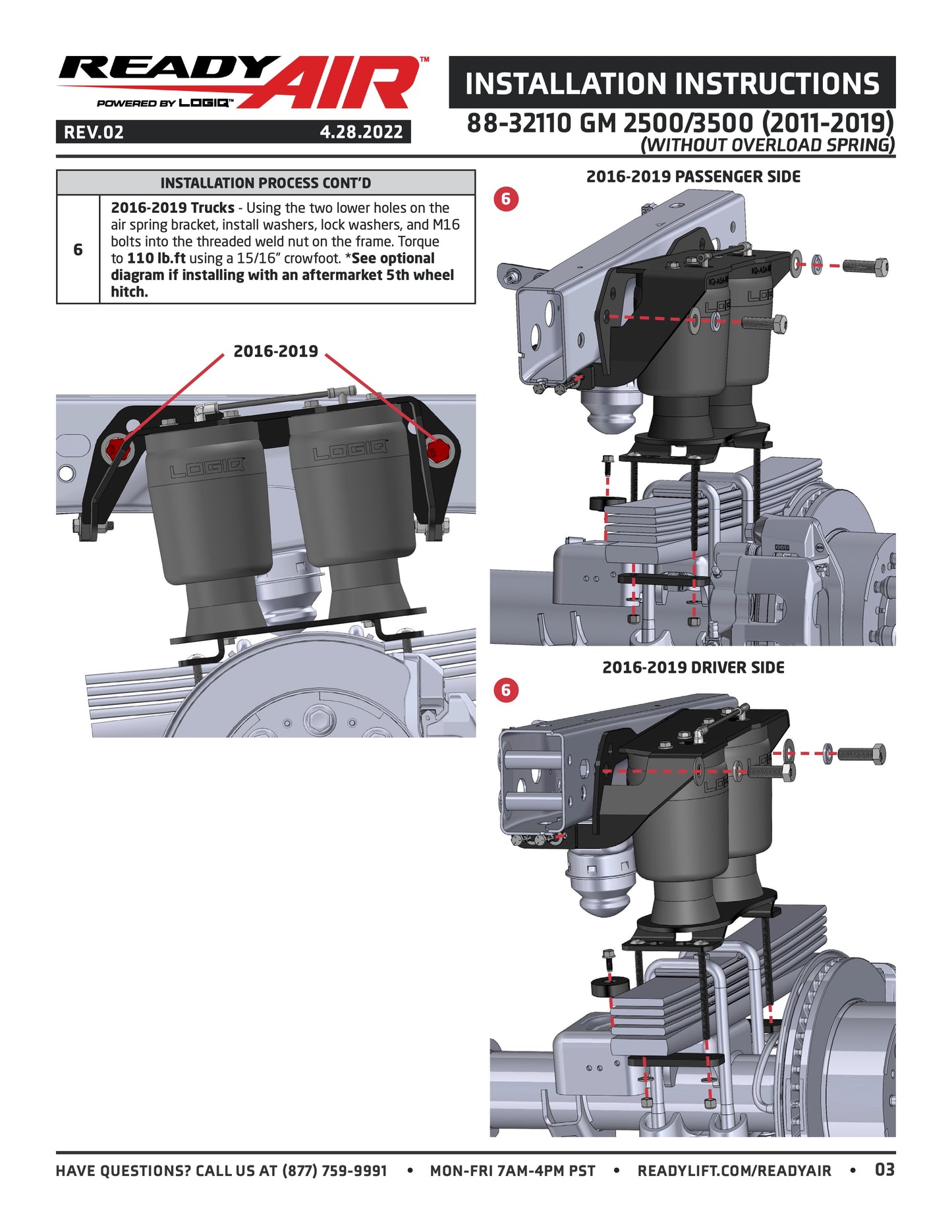 Ready Air - GM 2500 11-19 LOAD LEV (NO/OL) - 88-32110